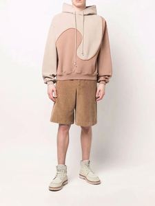 High Quality Streetwear 100% Cotton Unisex <b>Hoodies</b> Custom Logo Oversized Drop Shoulder Stitching Color <b>Hoodies</b> <b>Men</b> - Product Image 2