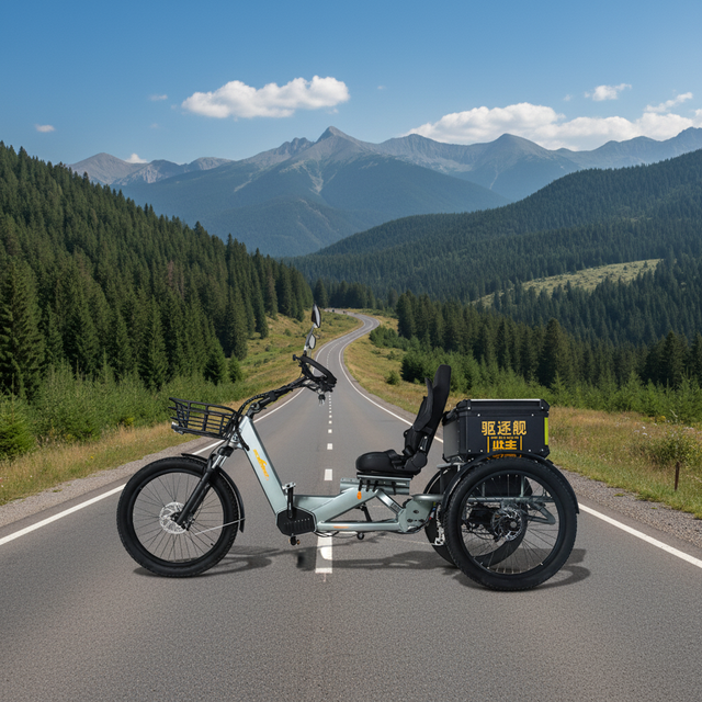 2026 New 3-Wheel 1750W Fat Tire Electric Tricycle Steel City Conversion Scooter Kit with 60ah Battery Cargo Tricycle for Adults