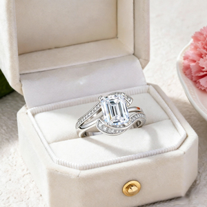 Quality Fine Jewelry Design Wholesale 925 Sterling <b>Silver</b> Classic Women's Engagement <b>Ring</b> 3ct <b>Emerald</b>-Cut 3A/5A White Zircon - Product Image 2