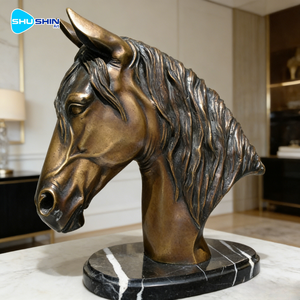 Esculturas Realistas e Imponentes de Cabeza de Caballo en Bronce Fundido con Impresión UV, Decoración Moderna para el Hogar - Product Image 6