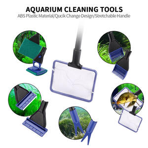5-in-1 어항 청소 브러시 긴 손잡이 없음 데드 앵글 청소 도구 수족관 클린 세트 용 이끼 조류 유리 자갈 갈퀴 낚시 - Product Image 2