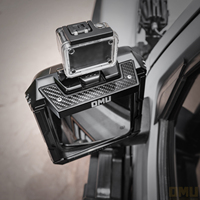 Protector de Lluvia para Espejo Retrovisor de Aluminio Negro y Fibra de Carbono OMU, Accesorios Todoterreno para Jeep Wrangler JL/JT