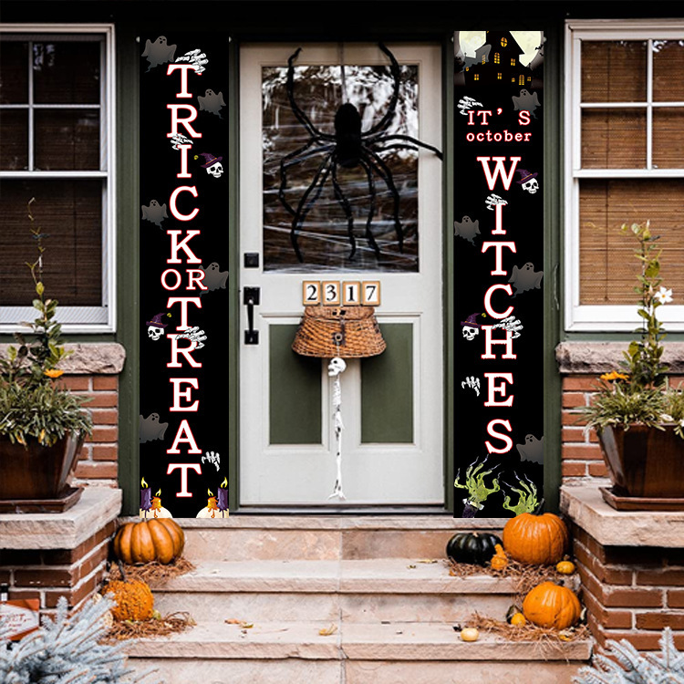 thumbnail interactive-video image 1 of Halloween Decorations Garage Door Cover, Large Hanging 1 of 14