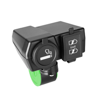 Pengisi Daya Cepat USB Ganda Sepeda Motor 72W, Soket Pemantik Rokok 12/24V dengan Voltmeter LED, 2 Cara Pemasangan di Stang