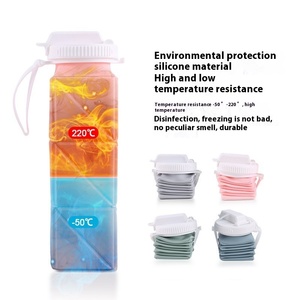 Bouteille d'eau pliable en silicone de 21 oz pour enfants, sans BPA, anti-fuite, pour l'école, à boire directement, pour les coureurs - Product Image 5