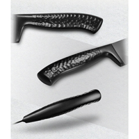Couteau de Chef QXF à Manche Creux Noir, Couteau de Cuisine en Acier Inoxydable, Couteau de Chef Ergonomique à Lame Épaisse, OEM ODM