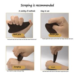 Tabla de raspado Gua Sha, tabla de raspado de cuerno, masajeador de cuerpo completo, forma de cuerno natural - Product Image 4