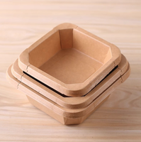 Boîte alimentaire octogonale rigide en papier kraft enduit de plastique, écologique et jetable, impression flexographique pour plats à emporter, fruits et desserts