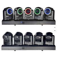 Projecteur LED à tête mobile 5 têtes 80W Infinite Beam Tornado+aperture RGBW E27, lumière de scène rotative à 360° pour DJ, bar, soirée, événementiel