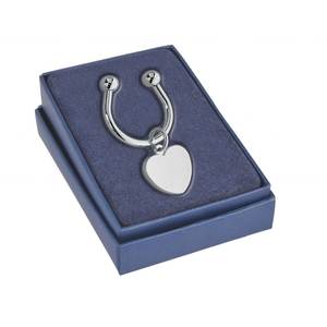 Portachiavi a forma di cuore in argento con ciondolo a placca per chiavi e borse - Product Image 2