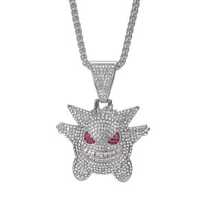 Colgante de <span class=keywords><strong>Fantasma</strong></span> Iced Out con Diamantes de Imitación Coloridos, de Aleación de Zinc con Cristales Pavé, Estilo Hip Hop Anime para Raperos - Product Image 6