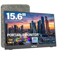 15,6 Zoll 60Hz IPS Tragbarer Monitor FHD 1080P Multitask-Arbeit Externer Erweiterungsbildschirm Matt Antireflex-Oberfläche Eingebauter Ständer