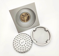 Drain de sol invisible en laiton gris moderne pour salle de bain avec installation et nettoyage faciles