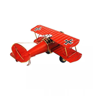 Modèle d'avion vintage en métal, artisanat en fer forgé, avion de la Seconde Guerre mondiale, maquette d'avion de combat à 2 étages, accessoires photo