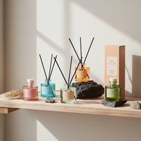 Diffuseur de parfum en verre multicolores de luxe Arovi en gros, 50 ml, parfum d'ambiance longue durée pour cadeau et marque privée