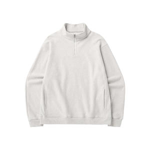 Sudadera con capucha personalizada con LOGO, cuello alto, manga larga, cómoda, con media cremallera y cremallera completa, 100% algodón, cortavientos, para otoño - Product Image 3