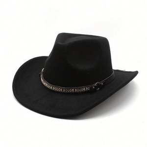 Nouveau Chapeau de Cowboy Vintage Jazz en Feutre pour Hommes et Femmes, Collection Automne Hiver et Été - Product Image 1