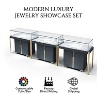 Maßgefertigte OEM ODM Schmuckvitrine mit Umweltfreundlichem MDF und LED-Beleuchtung für Luxus-Boutiquen und Kommerzielle Einzelhandelsauslagen