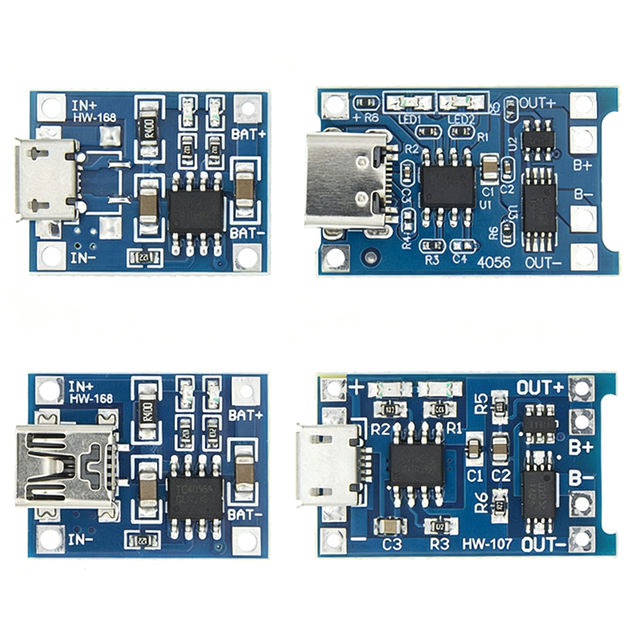 TP4056 Charging Board Module Micro USB Type-C USB-C Power Bank TP 4056 PCB Assembly Board Reliable Mini TP4056 Charger Module