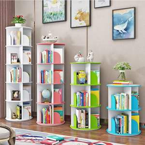 Bibliothèque moderne en bois blanc Meubles de bibliothèque <span class=keywords><strong>d</strong></span>'affichage <span class=keywords><strong>d</strong></span>'<span class=keywords><strong>angle</strong></span> récupérés rotatifs en bois MDF - Product Image 5