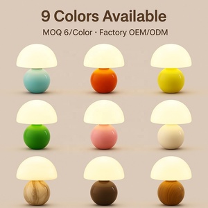 Lámpara de mesa LED moderna mesita de noche de cristal seta Base de cerámica G9 bombilla tricolor 110V 220V OEM ODM fábrica al por mayor CE RoHS bajo MOQ - Product Image 2