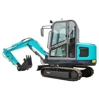 Mini-pelles rétrocaveuses diesel chinoises CE/EPA de 1 tonne et 1,5 tonne, remorquables, avec rotateur inclinable, mini-excavatrices de 1 tonne