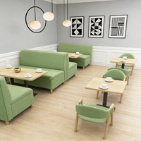 Ensemble de banquettes de restaurant modernes avec rangement dissimulé, table et chaises de style nordique pour boulangerie et café