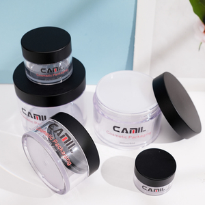 Envase cosmético PETG personalizado de 1oz, 2oz, 4oz, 6oz, 8oz, plástico negro mate para el cuidado de la piel, tarros vacíos para crema de ojos y cara con tapas - Product Image 4