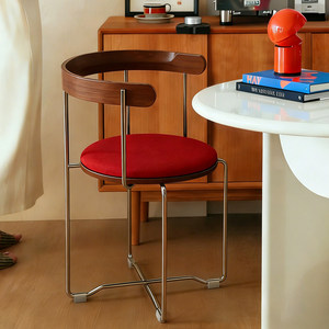 Mid-Century Dining <strong>Chair</strong> Home Foldable Solid Wood <strong>Chair</strong> Backrest <strong>Small</strong> Space Viral Retro Cafe Table <strong>Chair</strong> - Product Image 1