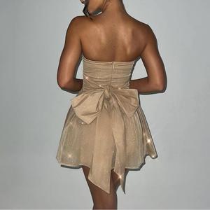 Vendita calda san valentino rosso senza spalline posteriore Sexy Mini Party Dating abiti da donna Sehe Fashion - Product Image 4