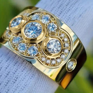 T0923 Anello da Donna in Oro Massiccio 18K con Diamante Taglio Brillante Rotondo Colore D Naturale, Fede Nuziale, Gioiello - Product Image 2