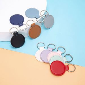 2025 Custom Logo Luxury Pu Leather <b>Keyring</b> <b>Mini</b> Circle Car Keychain for Promotion Gifts - Product Image 4
