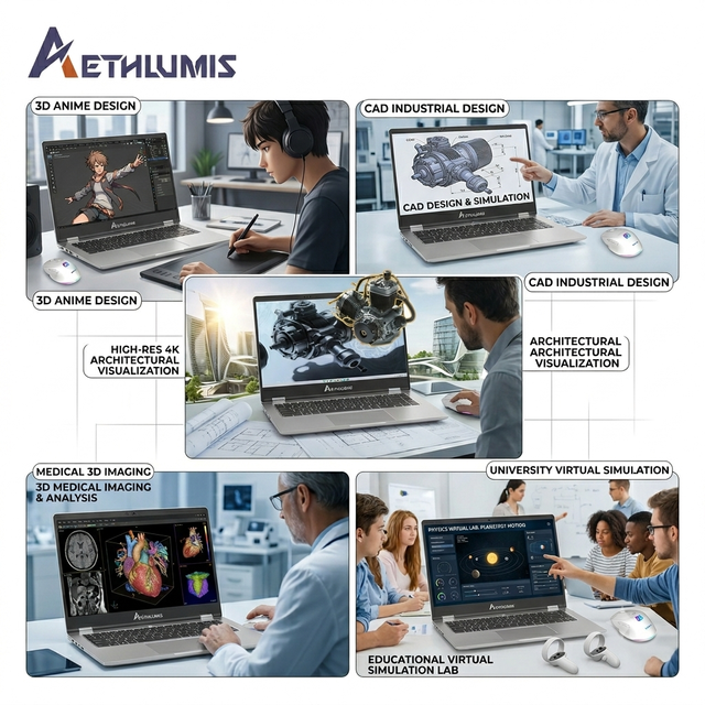 Advanced Eye Tracking 2D/3D Switch 4K Glasses-Free 3D Professional for CT/MRI 3D Reconstruction and Anatomy Display Laptop