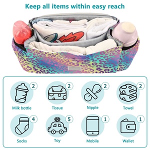 Sac à langer portable personnalisé à imprimé léopard, sac à langer pour maman, sac à langer pour bébé, organisateur de poussette pour femmes - Product Image 4
