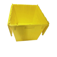 Boîte de rangement en plastique empilable avec couvercle attaché, personnalisable en usine, matériau recyclable, forte capacité de charge