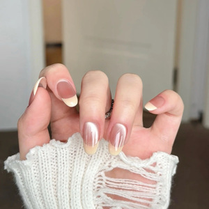 <span class=keywords><strong>Faux</strong></span> ongles français roses faits à la main longs ongles artificiels en acrylique ABS à presser <span class=keywords><strong>prix</strong></span> de gros application de doigt - Product Image 4
