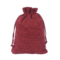 Petit sac en jute pour Noël, sac cadeau, emballage de bijoux, sac anti-poussière avec cordon de serrage, sac de rangement pour bonbons en toile naturelle