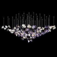Lustre suspendu de luxe en verre de Murano FireLux pour salon et cuisine, luminaire de plafond personnalisé