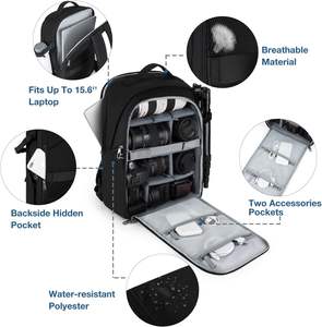 Mochila para cámara de muestra gratis, mochila profesional para cámara DSLR SLR sin Espejo, mochila impermeable para ordenador portátil de 14 pulgadas - Product Image 4