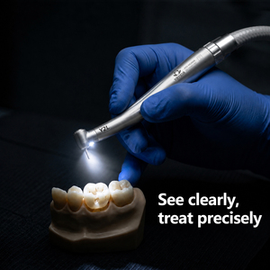 Mini testa E-Generator ha condotto il Handpiece dentale ad alta velocità, acciaio inossidabile con 2/4 fori singolo spruzzo d'acqua per odontoiatria di precisione - Product Image 3