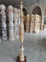 PAIA STONE Balustrades et colonnes modernes en onyx naturel poli pour escaliers de villas et d'hôtels, décoration intérieure
