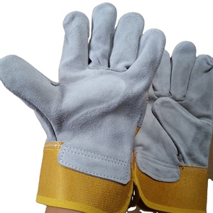<span class=keywords><strong>Gants</strong></span> de travail jaunes économiques en <span class=keywords><strong>cuir</strong></span> croûte, protection de sécurité <span class=keywords><strong>pour</strong></span> soudage MIG/TIG, doublure polaire intégrale - Product Image 3