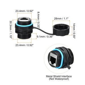 Coupleur de montage sur panneau RJ45, IP68 blindé industriel montage sur panneau cloison Ethernet <span class=keywords><strong>LAN</strong></span> Pass Through Connect pour CAT6 - Product Image 6
