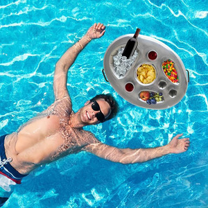 Flotador de bebida de gran capacidad personalizado de fábrica, taza flotante inflable, soporte para bebidas, barra flotante para la fiesta en la piscina de la playa - Product Image 5