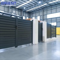 Porte d'entrée automatique pour villa, moderne, durable, en aluminium de haute qualité, portail extérieur en aluminium