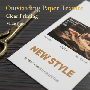 Etiquetas colgantes personalizadas con estampado en lámina dorada, etiquetas colgantes para ropa, etiquetas colgantes de papel texturizado blanco, botones de repuesto de lujo - Product Image 2