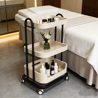 Chariot de rangement mobile en bois courbé de qualité supérieure avec plateau, présentoir roulant pour centre de massage, salon de coiffure, SPA, salon de beauté