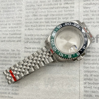 Kit de Mod 40MM Boîtier en Acier Inoxydable avec Bracelet 5 Pièces, Bague en Céramique, Verre Saphir pour Mouvement NH34/NH35