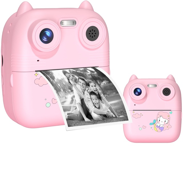 Christmas Gifts Kids Thermal Printing Camera 1800 MAh High Capacity Battery 32GB Memory Card Inkless Mini Instant Print Camera