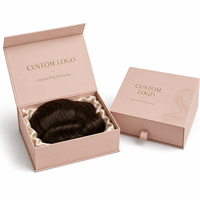Kotak Hadiah Wig Satin Mewah Custom Pabrik, Kotak Kemasan dengan Cetak CMYK, Foil Emas UV, Kotak Laci Magnetik untuk Merek Wig Wanita
